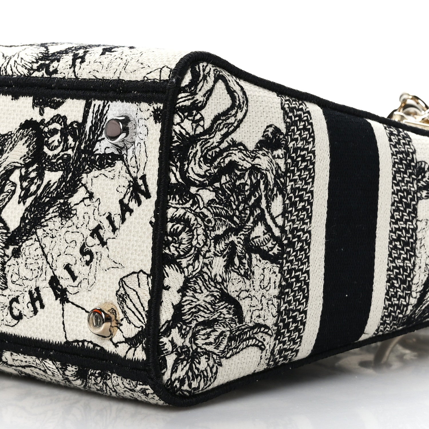 Christian Dior Canvas Embroidered Zodiac Toile De Jouy Medium Lady D-Lite Latte 8 of 8