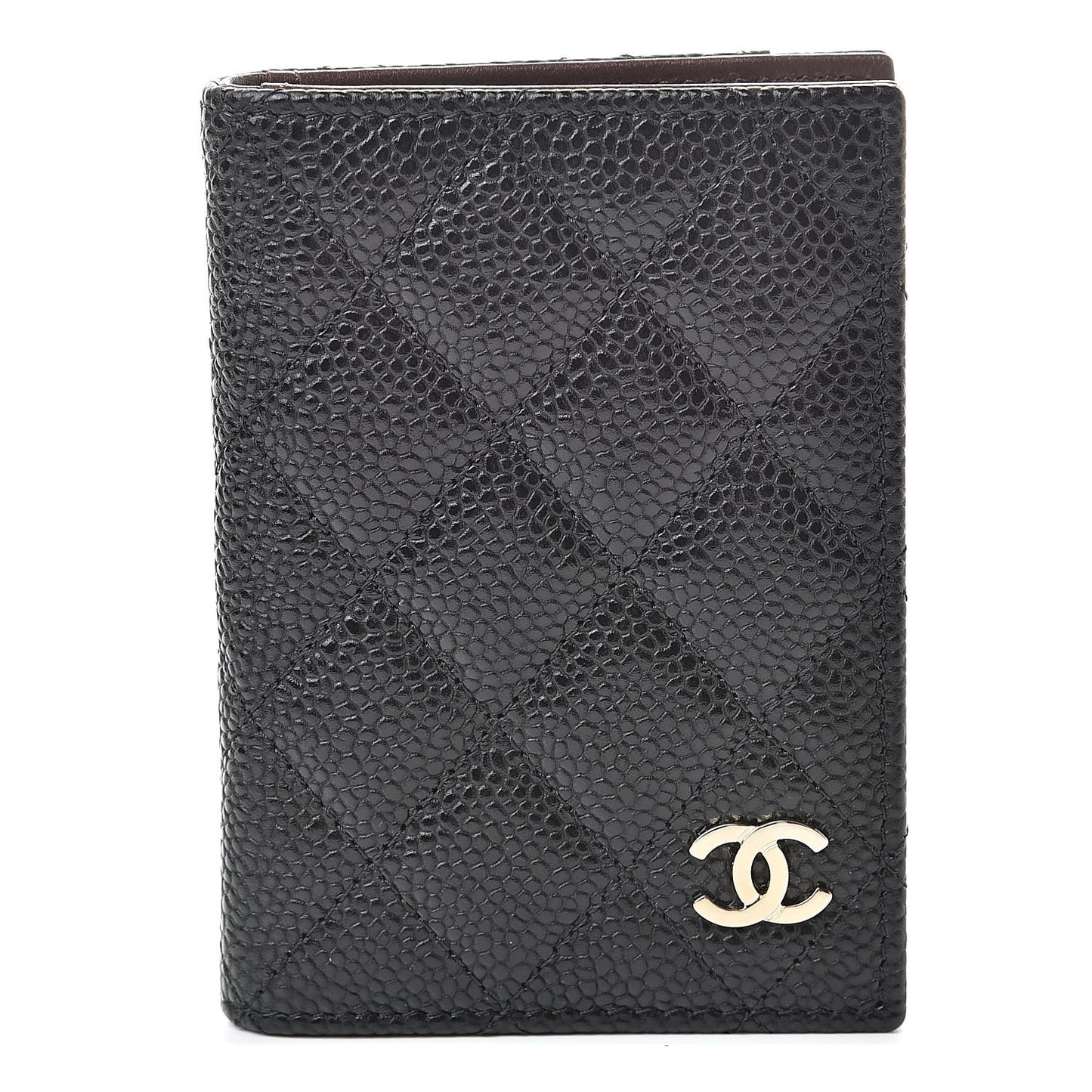Caviar Quilted Card Holder Wallet Black