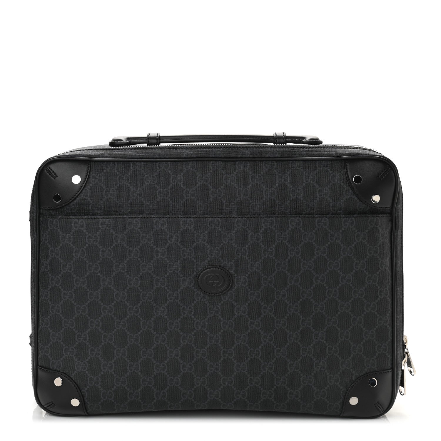 Gucci GG Supreme Monogram Briefcase Backpack Black Grey 1 of 13