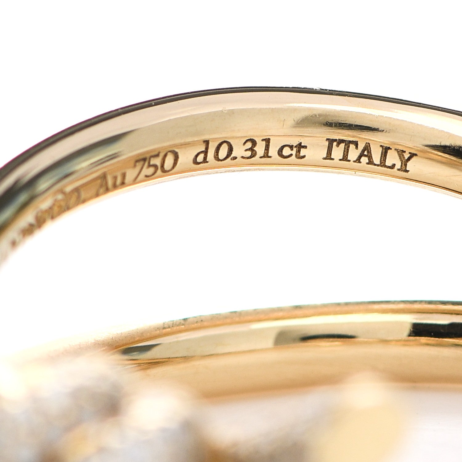 Tiffany 18K Yellow Gold Diamond Knot Double Row Ring 53 6.5 5 of 6