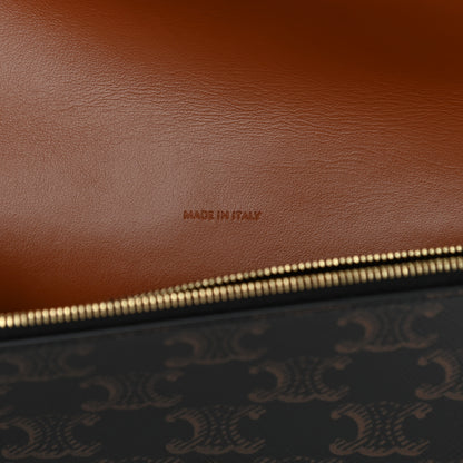 Celine Triomphe Canvas Lambskin Wallet On Strap Tan 7 of 12