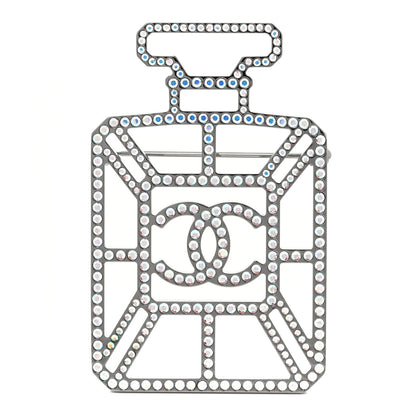 Chanel Ruthenium Crystal Perfume Bottle CC Brooch Iridescent Pink 1 of 4