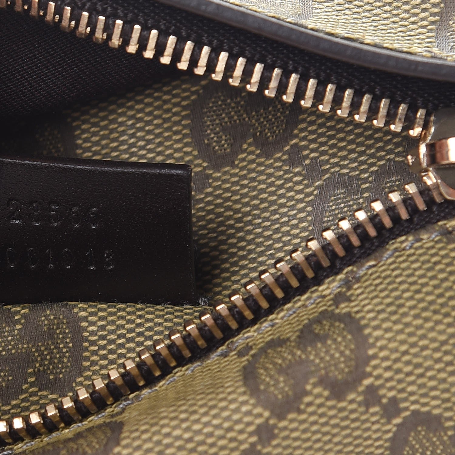Gucci GG Monogram Web Double Pocket Belt Bag Green Dark Brown 7 of 9