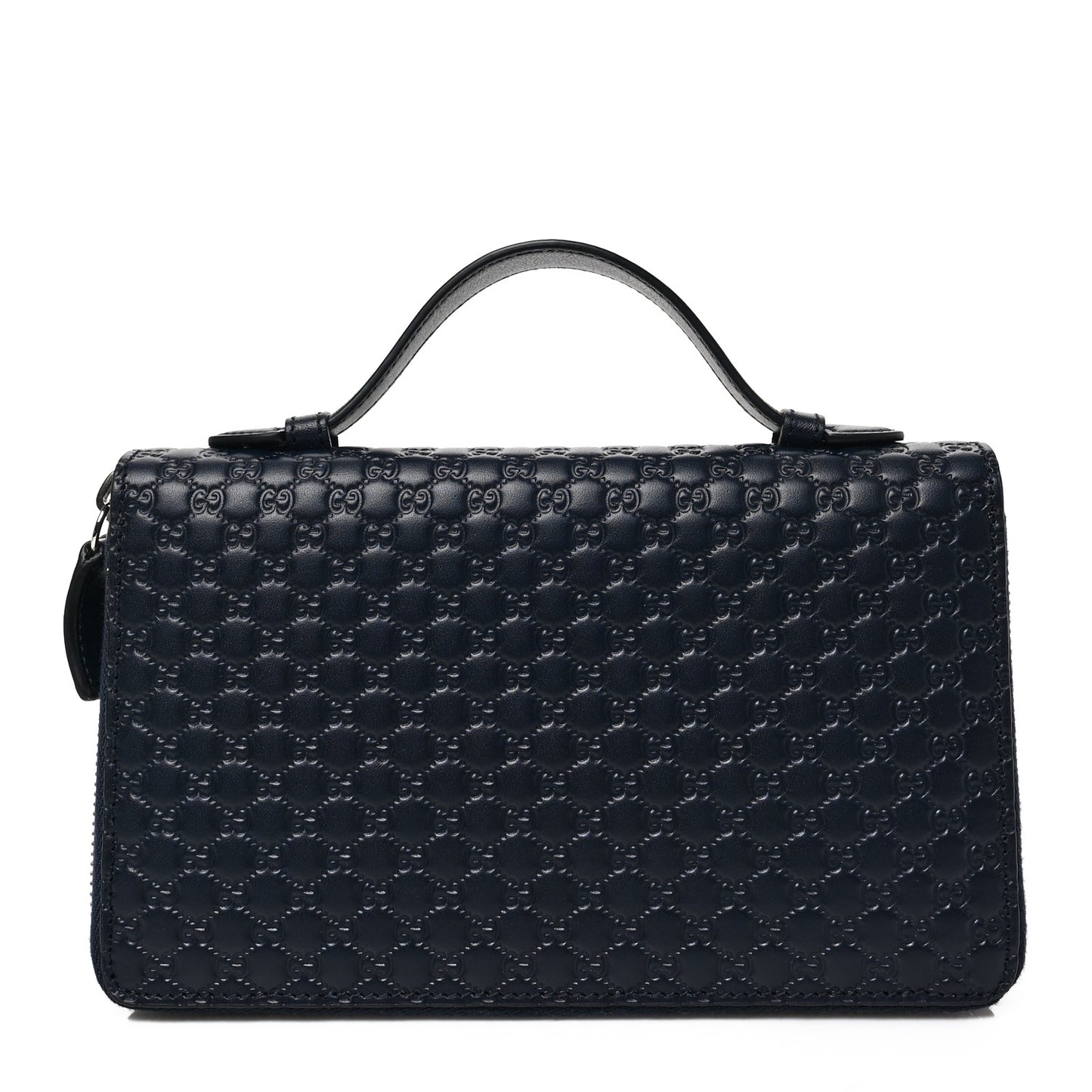 Microguccissima Zip Around Top Handle Travel Wallet Navy