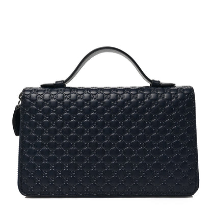 Gucci Microguccissima Zip Around Top Handle Travel Wallet Navy 1 of 9