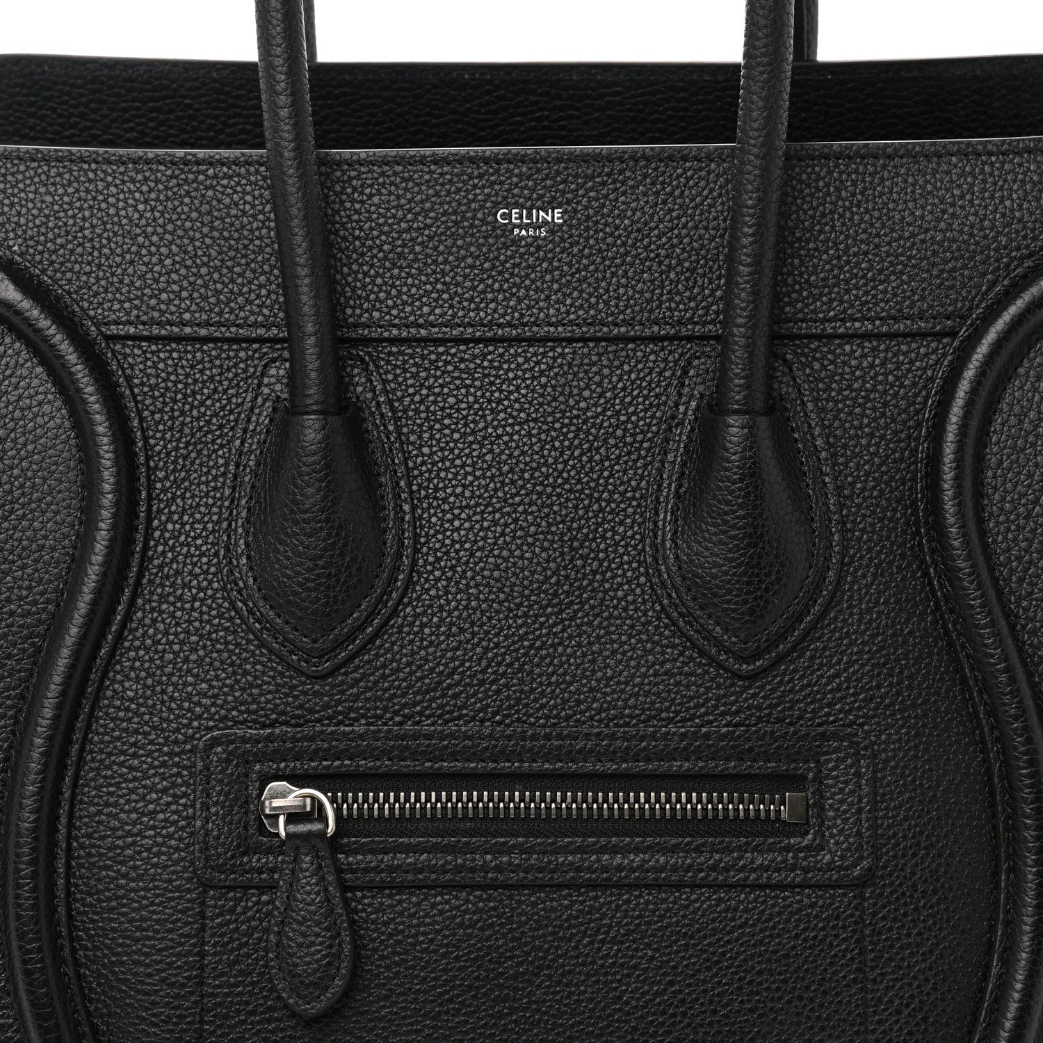 Celine Drummed Calfskin Micro Luggage Black 9 of 15