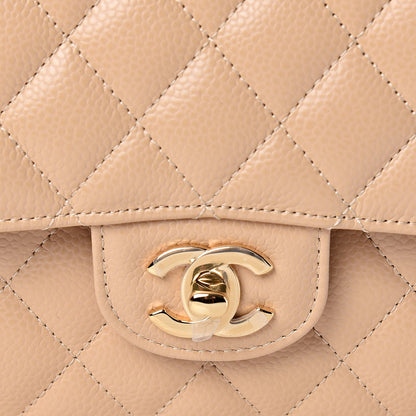 Chanel Caviar Quilted Medium Double Flap Beige Clair 5 of 11