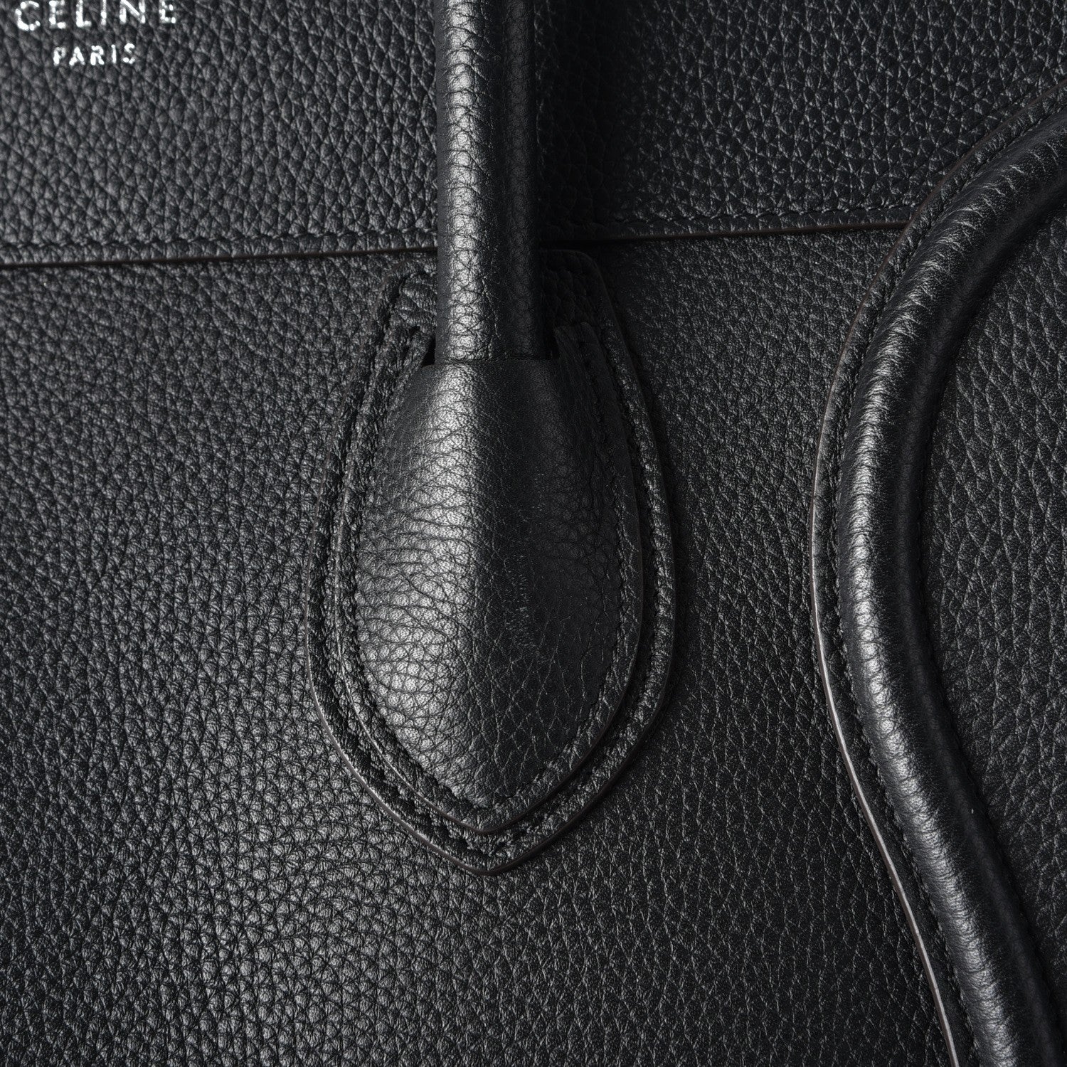 Celine Drummed Calfskin Mini Luggage Black 14 of 15