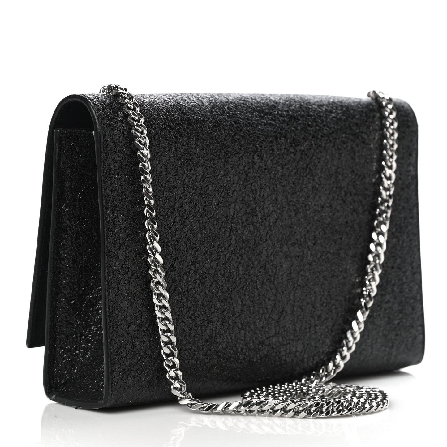 Metallic Sparkle Calfskin Medium Monogram Kate Satchel Black