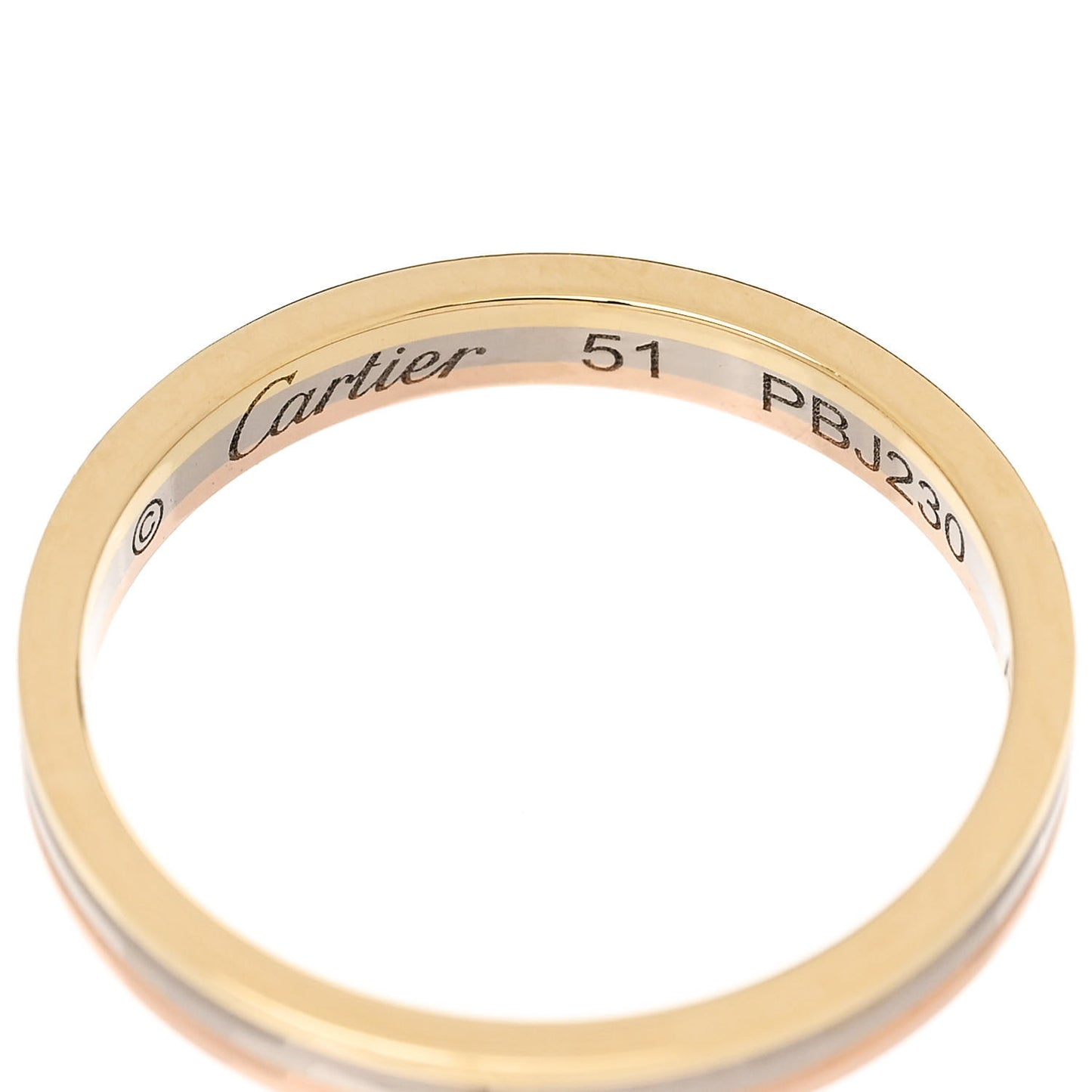 18K Pink White Yellow Gold 2.5mm Vendome Louis Cartier Wedding Band Ring 51 5.75