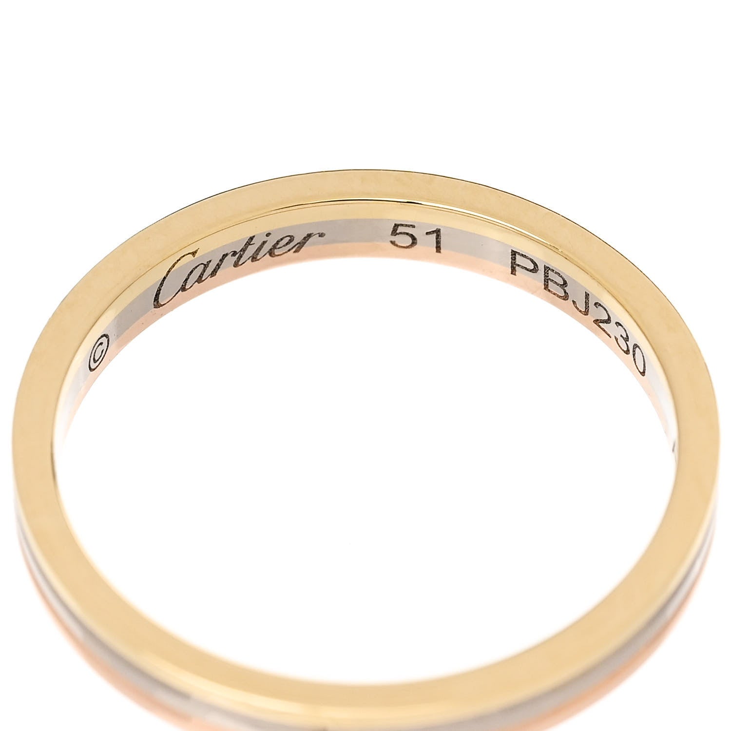 Cartier 18K Pink White Yellow Gold 2.5mm Vendome Louis Cartier Wedding Band Ring 51 5.75 4 of 6