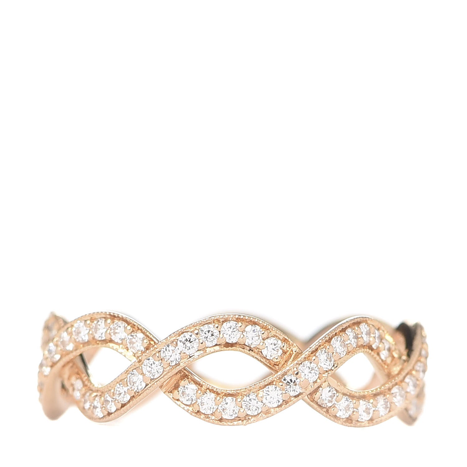 Tiffany 18K Rose Gold Diamond Infinity Band Ring 47 4 3 of 5
