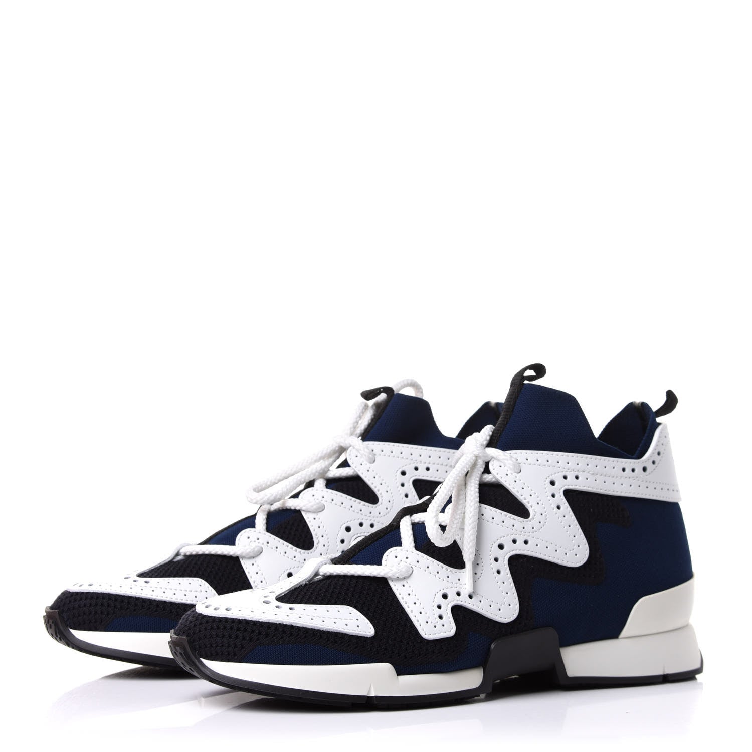 Hermes Knit Calfskin High Rise Action Sneakers 40 3 of 10
