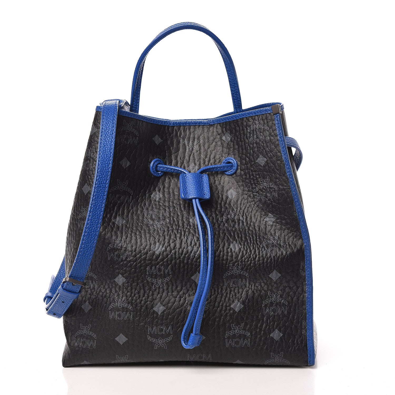 MCM Visetos Kira Drawstring Bag Black Blue 3 of 14