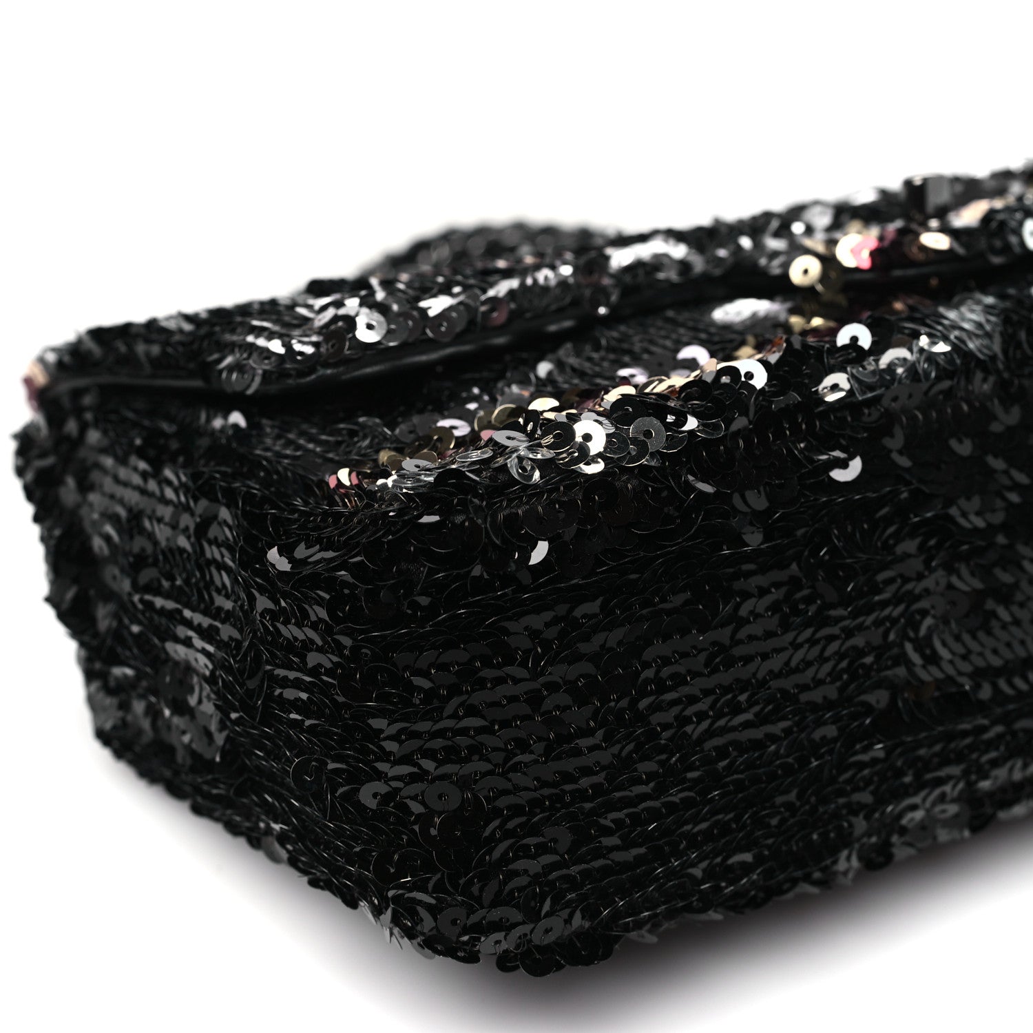 Chanel Sequin Medium Single Flap Silver Black Multicolor 9 of 10