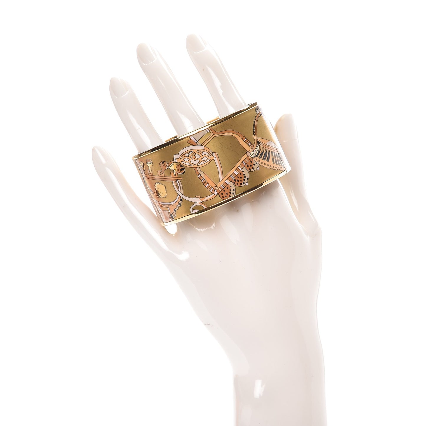 Enamel Printed Concours d'Etrier Extra Wide Bracelet 65