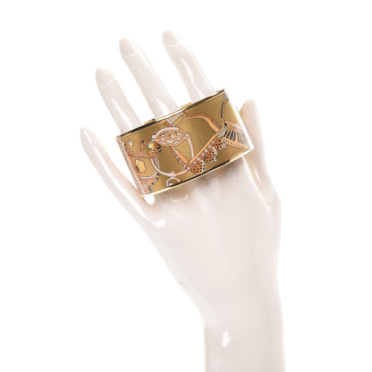 Hermes Enamel Printed Concours d'Etrier Extra Wide Bracelet 65 2 of 6