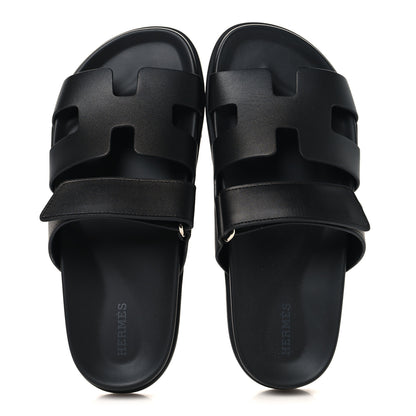 Hermes Calfskin Womens Chypre Sandals 38 Black 2 of 10