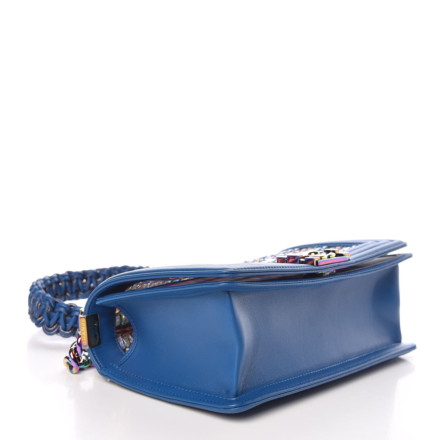 PVC Thread Woven Medium Boy Flap Dark Blue
