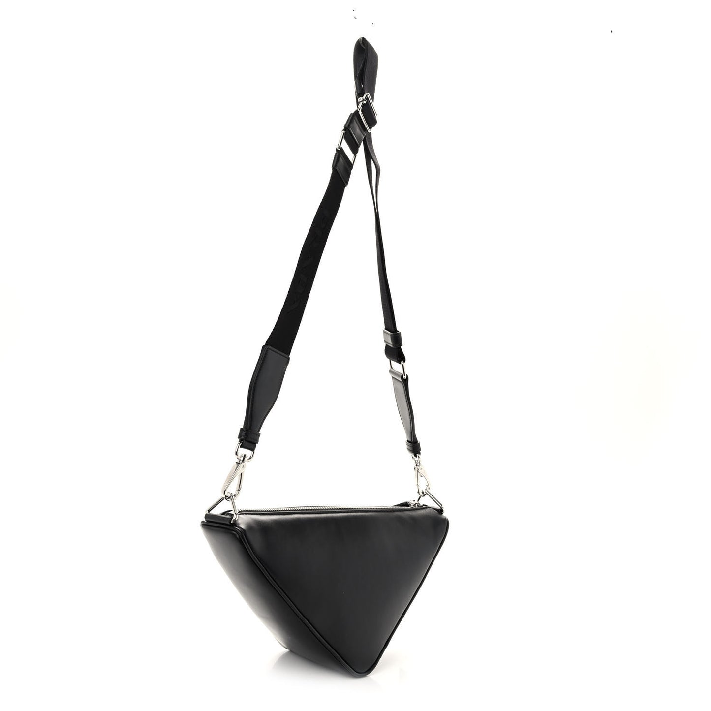Softy Calfskin Triangle Shoulder Bag Black