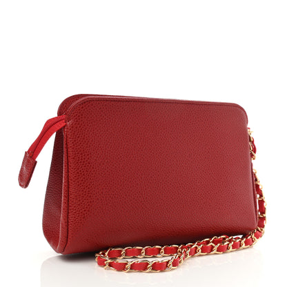 Chanel Caviar Timeless CC Wrist Pouch Red 3 of 8