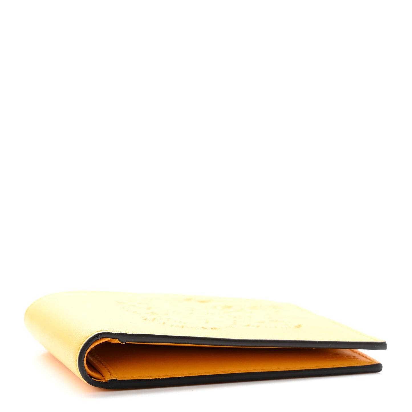 Calfskin Embossed Tiger Bi-Fold Wallet Yellow