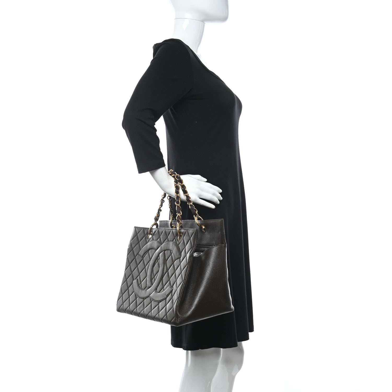 Chanel Caviar Quilted Timeless CC Tote Brown 2 of 15