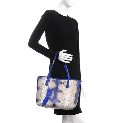 Nancy Gonzalez Python Crocodile Small Erica Shopper Tote Cobalt 2 of 15
