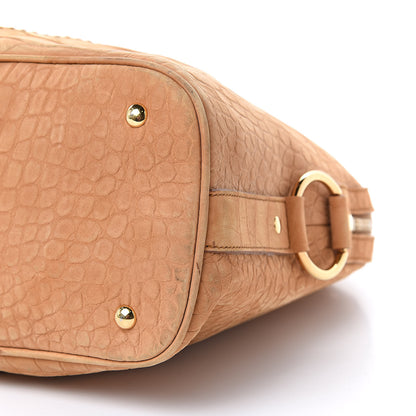 Saint Laurent Nubuck Crocodile Embossed Oversized Muse Brown 10 of 18