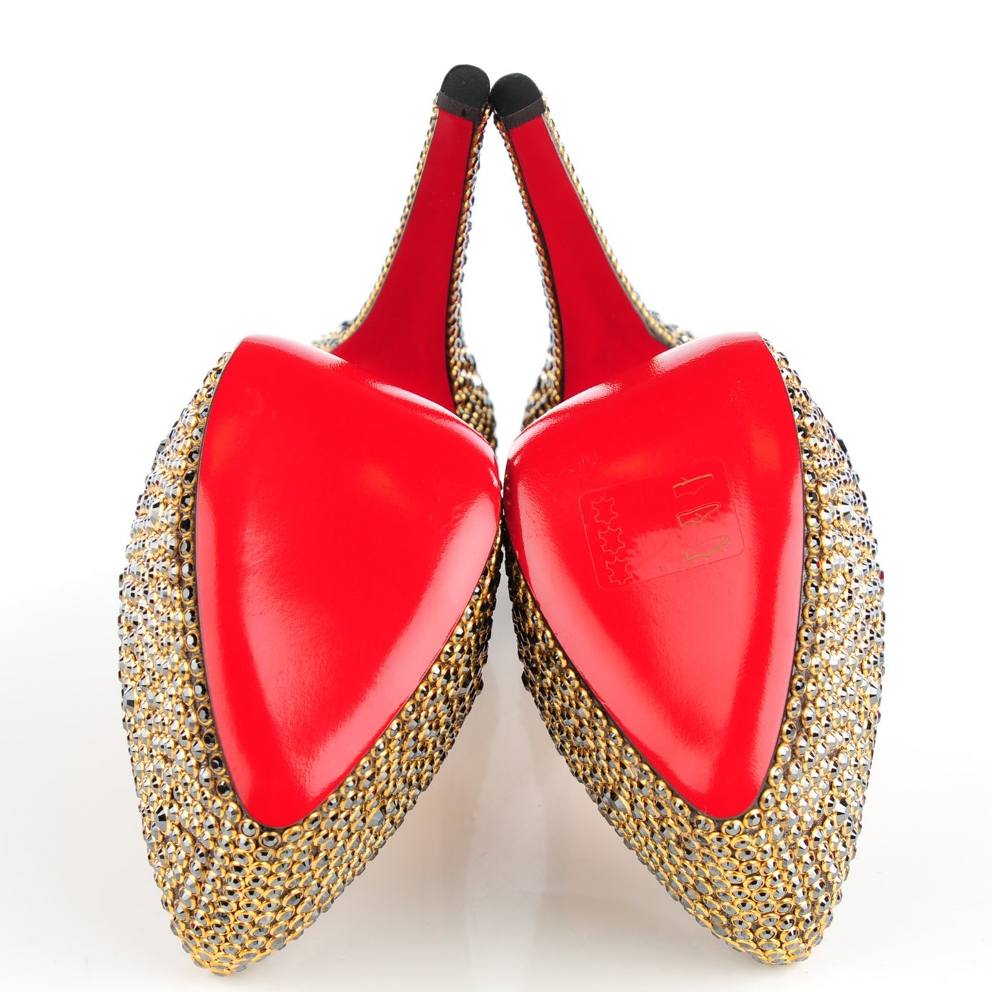 Crystal Suede Burma Daffodile Strass 160 Pumps 37.5 Hematite Gold