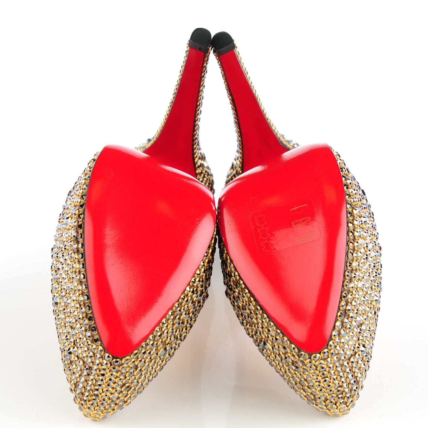 Christian Louboutin Crystal Suede Burma Daffodile Strass 160 Pumps 37.5 Hematite Gold 5 of 7