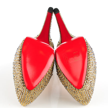 Christian Louboutin Crystal Suede Burma Daffodile Strass 160 Pumps 37.5 Hematite Gold 5 of 7