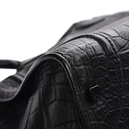 Celine Crocodile Embossed Calfskin Large Phantom Luggage Black 11 of 11