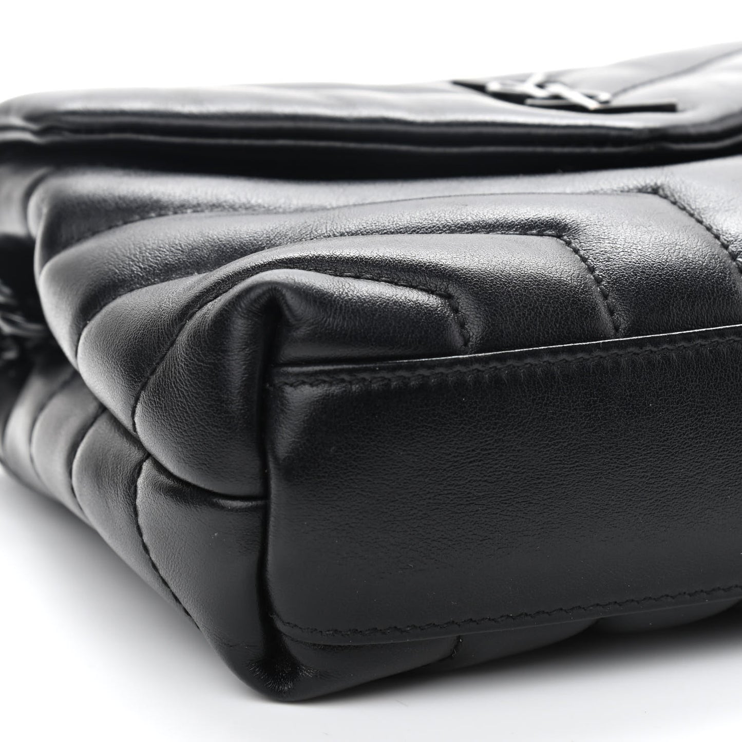 Calfskin Y Quilted Monogram Toy Loulou Crossbody Bag Black