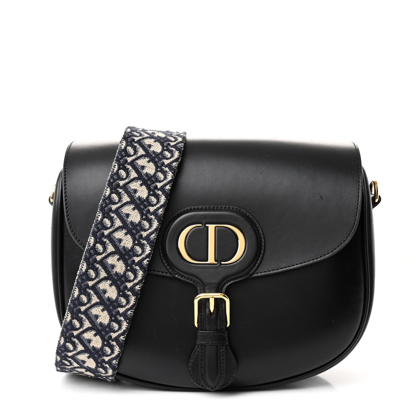 Box Calfskin Large Bobby Flap Black