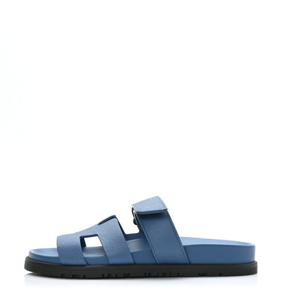 Hermes Epsom Womens Chypre Sandals 35 Bleu Bleuet 1 of 8