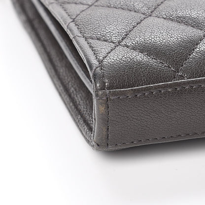 Saint Laurent Sheepskin Tri-Quilt Monogram Envelope Chain Wallet Earth 11 of 13