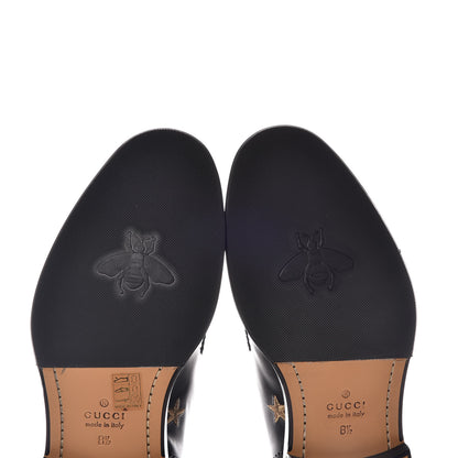 Gucci Calfskin Bee Star Embroidered Mens Captoe Derby Loafers 8.5 Black 9 of 11