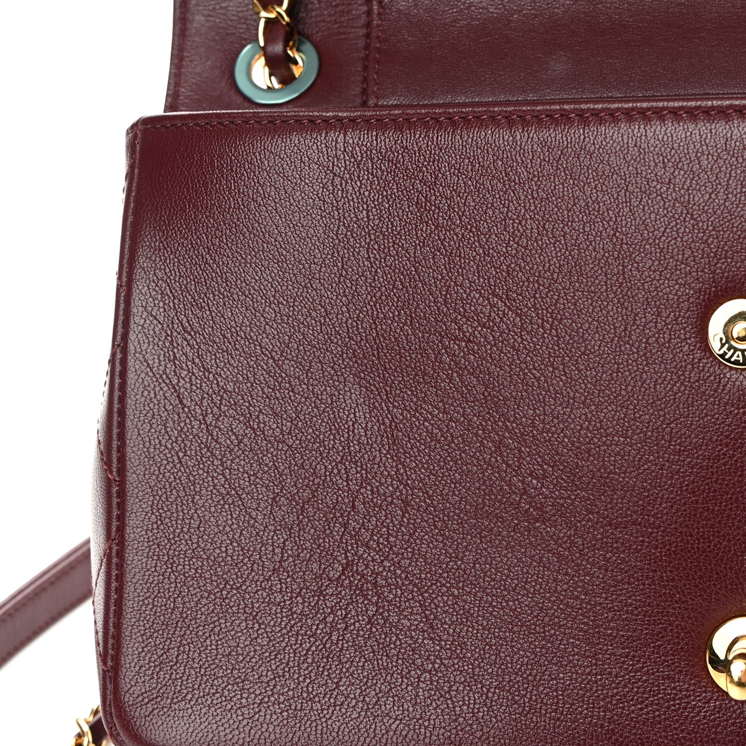Chanel Sheepskin Quilted Vintage Mademoiselle Flap Dark Red 13 of 20