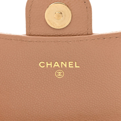 Chanel Caviar Quilted Flap Phone Holder With Chain Beige 7 of 13