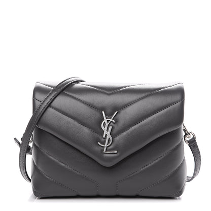 Saint Laurent Calfskin Y Quilted Monogram Toy Loulou Crossbody Bag Storm 1 of 9