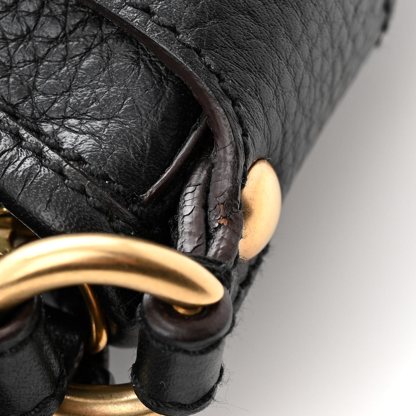 Pebbled Calfskin Suede Small Gancini Shoulder Bag