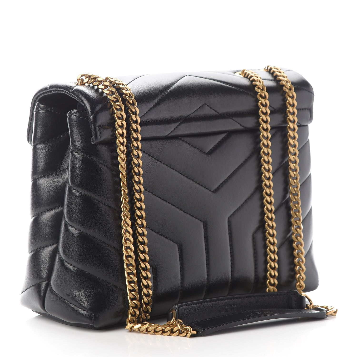 Saint Laurent Calfskin Y Quilted Monogram Small Loulou Chain Satchel Black 3 of 8