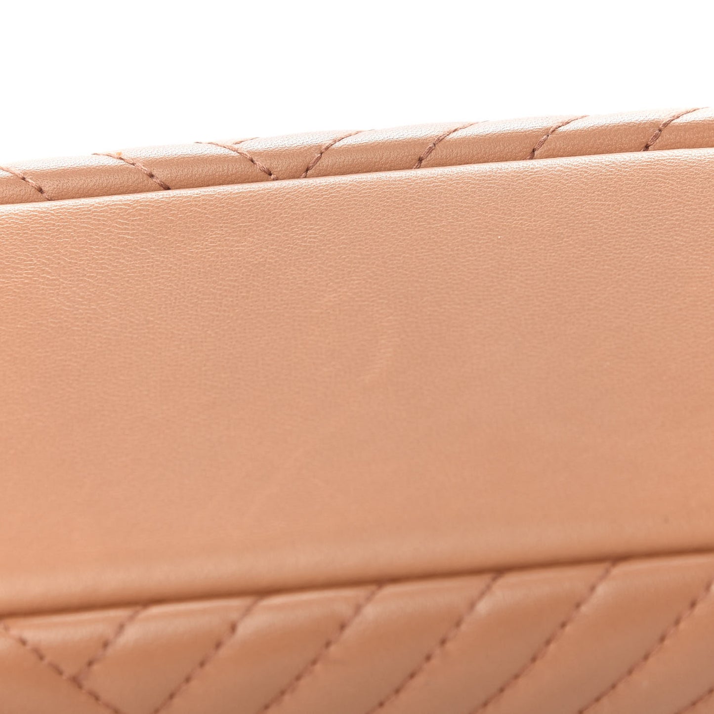 Lambskin Quilted Large CC Crossing Flap Camel