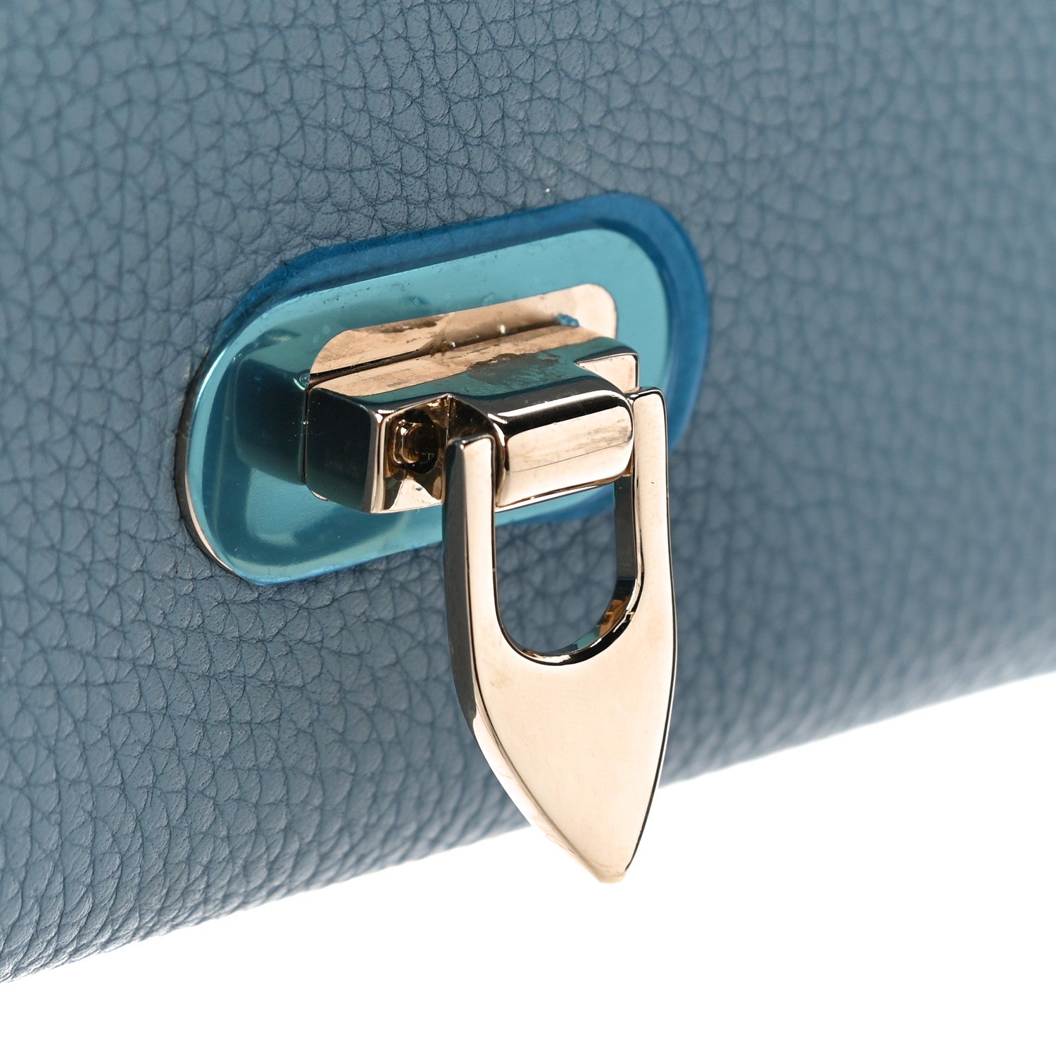 Valentino Garavani Pebbled Calfskin Rockstud Flip Lock Wallet On Chain Niagara 9 of 10