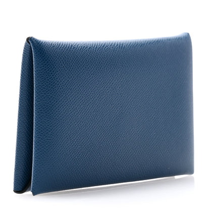 Hermes Madame Calfskin Calvi Card Case Deep Bleu 3 of 8