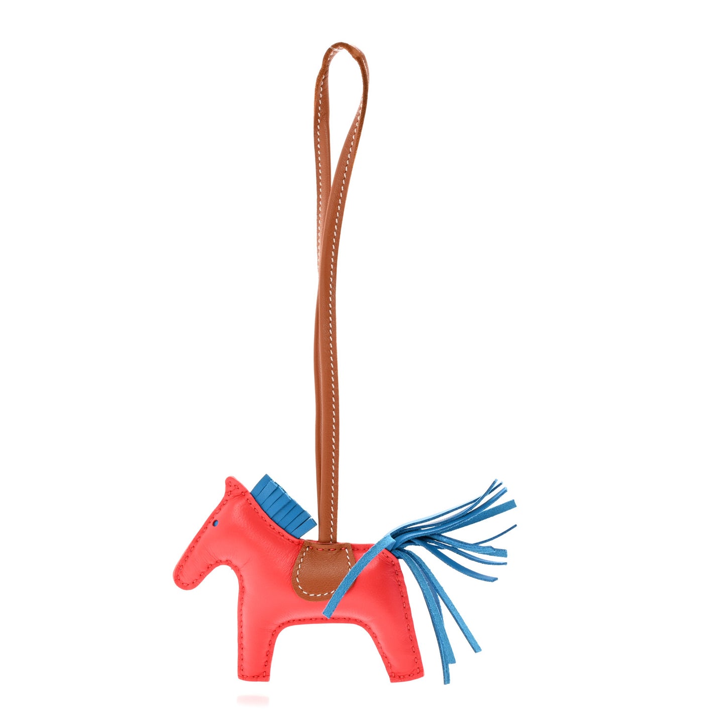 Milo Lambskin Grigri Rodeo Horse Bag Charm PM Rose Texas Bleu Zanzibar Gold