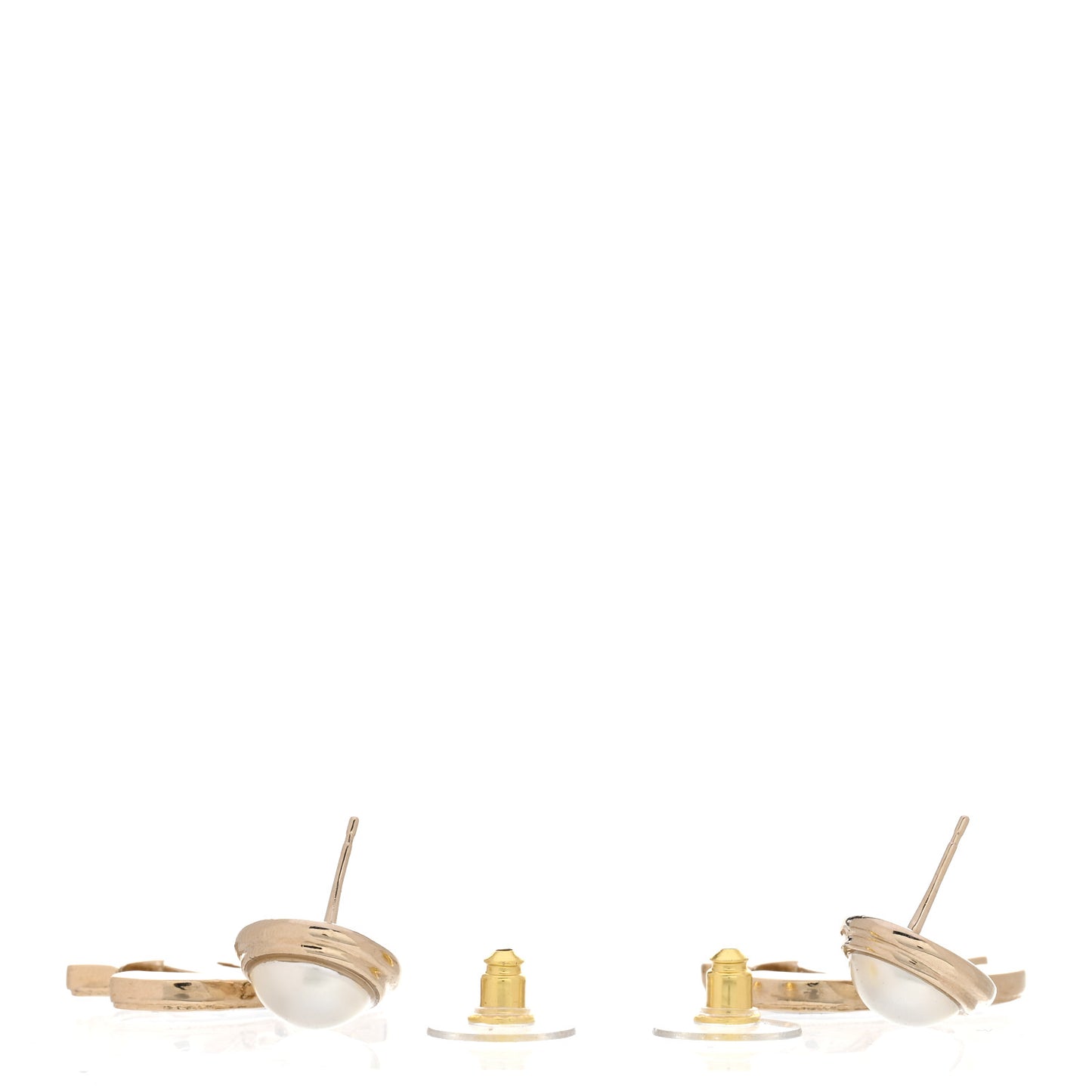 Pearl Enamel CC Drop Earrings Black