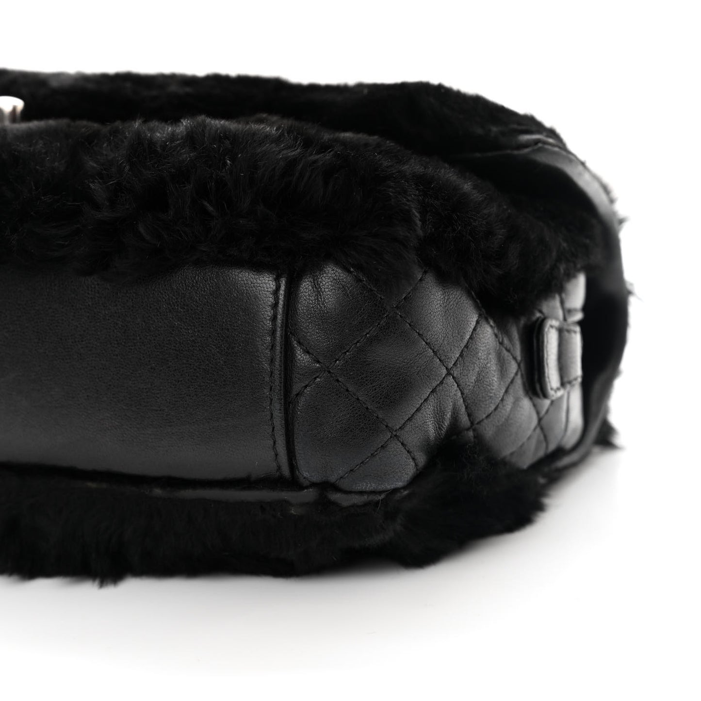 Rabbit Fur Medium Single Flap Black