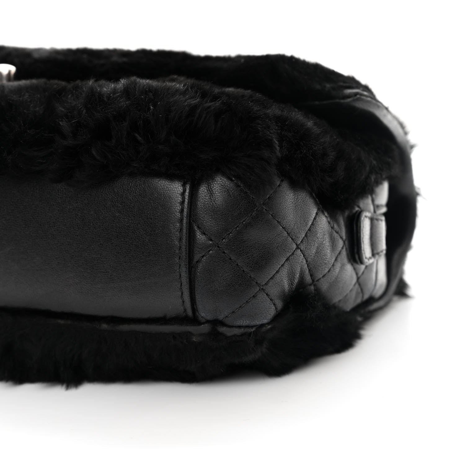 Chanel Rabbit Fur Medium Single Flap Black 10 of 10